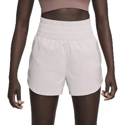Nike One Dri-fit Shorts Womens Purple Brief-lined Ultra High-waist Kfc137 In Animal Print