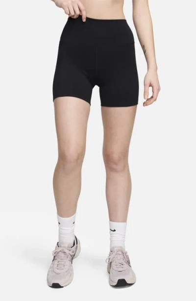 Nike Women's One High-waisted 5" Biker Shorts In Black/black