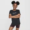 Nike One Fitted Big Kids' (girls') Dri-fit Short-sleeve Top In Black