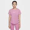 Nike One Fitted Big Kids' (girls') Dri-fit Short-sleeve Top In Pink