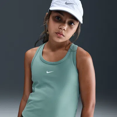 Nike One Fitted Big Kids' (girls') Dri-fit Tank Top In Blue