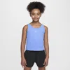 Nike One Fitted Big Kids' (girls') Dri-fit Tank Top In Blue
