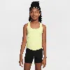 Nike One Fitted Big Kids' (girls') Dri-fit Tank Top In Yellow