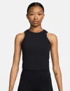 Nike Women's One Fitted Dri-fit Cropped Tank Top In Black