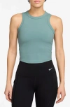 Nike One Fitted Dri-fit Cropped Tank Top In Blue