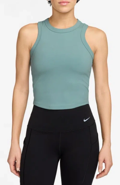 Nike One Fitted Dri-fit Cropped Tank Top In Blue