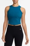 Nike One Fitted Dri-fit Cropped Tank Top In Blue