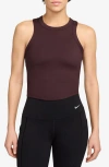 Nike One Fitted Dri-fit Cropped Tank Top In Burgundy