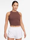 Nike One Fitted Dri-fit Cropped Tank Top In Red