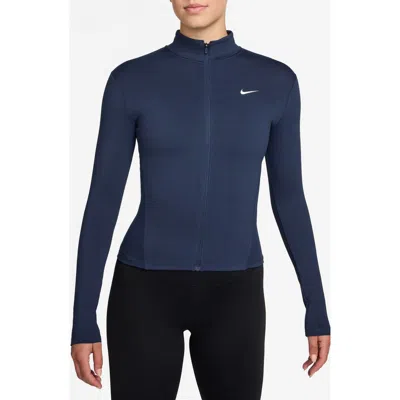 Nike One Fitted Dri-fit Full-zip Jacket In Blue