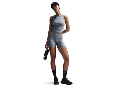 Nike One Fitted Dri-fit Cropped Tank Top In Blue