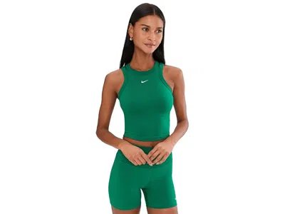 Nike One Fitted Dri-fit Cropped Tank Top In Green