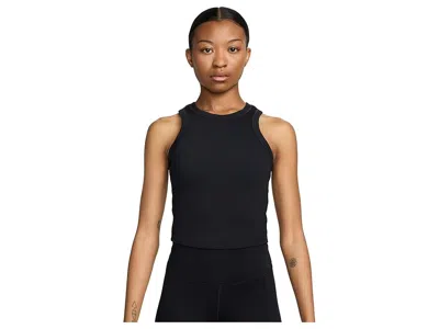 Nike One Fitted Dri-fit Cropped Tank Top In Black