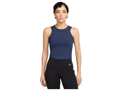 Nike One Fitted Dri-fit Cropped Tank Top In Blue