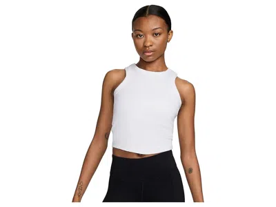 Nike One Fitted Dri-fit Cropped Tank Top In White