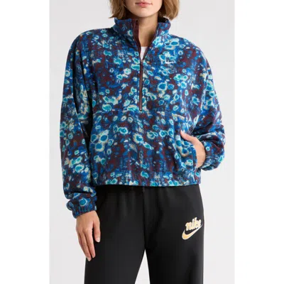 Nike One Half Zip Polar Jacket In Blue
