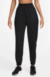 Nike One High Waist Dri-fit Joggers In Black/black