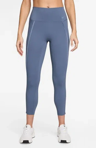 Nike One High Waist Dri-fit 7/8 Leggings In Blue