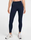 Nike One High Waisted 7/8 Leggings With Pockets In Blue