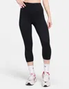 Nike One High Waisted Crop Leggings In Black/black