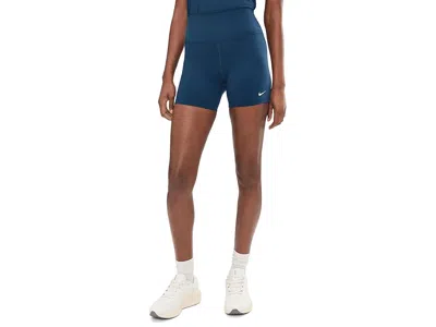 Nike One High-waisted 5 Biker Shorts In Blue