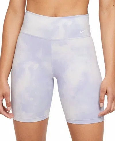 Nike One Icon Clash Bike Shorts In Light Thistle/white In Multi