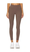 Nike High Waist Ankle Length Leggings In Iron Stone & Black