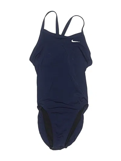 Pre-owned Nike One Piece Swimsuit In Blue