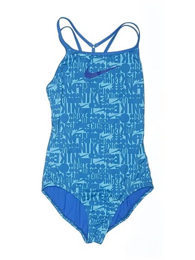 Pre-owned Nike One Piece Swimsuit In Blue