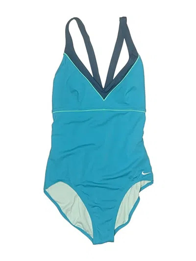 Pre-owned Nike One Piece Swimsuit In Teal