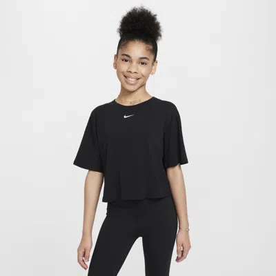 NIKE ONE RELAXED BIG KIDS' (GIRLS') DRI-FIT SHORT-SLEEVE TOP,1015572732