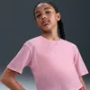 Nike One Relaxed Big Kids' (girls') Dri-fit Short-sleeve Top In Blue