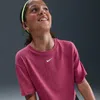 Nike One Relaxed Big Kids' (girls') Dri-fit Short-sleeve Top In Brown