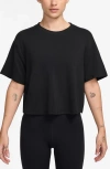 Nike One Relaxed Dri-fit Crop Top In Black/clear