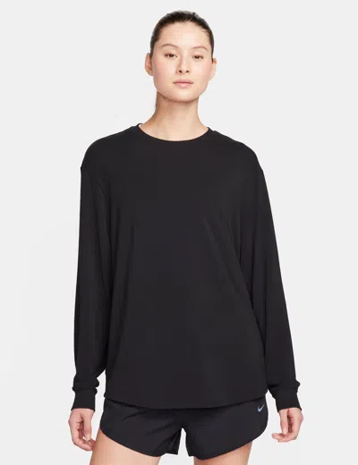 Nike One Relaxed Dri-fit Long-sleeve Top In Black,black
