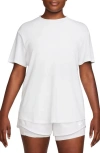 Nike One Relaxed Dri-fit Short-sleeve Top In White/ Black