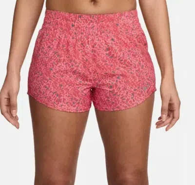 Nike One Shorts Women's Dri-fit Brief-lined Elastic Waist Active Srt177 In Pink