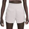 Nike One Shorts Women Purple Dri-fit Brief-lined Ultra High-waisted Kfc141 In White