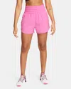 Nike One Shorts Womens Dri-fit Smocked Elastic Waist High-waisted Srt356 In Multi