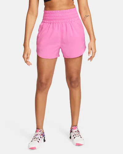 NIKE ONE SHORTS WOMENS DRI-FIT SMOCKED ELASTIC WAIST HIGH-WAISTED SRT356