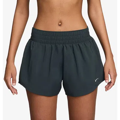 Nike One Shorts Womens Seaweed 3" Dri-fit Mid Rise Brief Lined Active Dsgl145 In Gray
