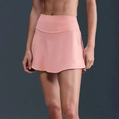Nike One Skort Women's Rust Pink Stretch Dri-fit Elastic Waist Active Dsgl588