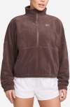 Nike One Therma-fit Half Zip Sweater In Brown