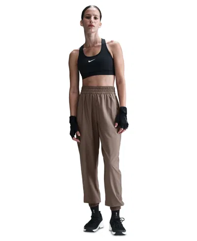 Nike One Women's Dri-fit Woven High-rise 7/8 Joggers In Brown