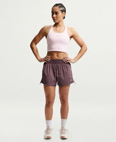 Nike One Women's Dri-fit Brief-lined High-waist Shorts In Brown