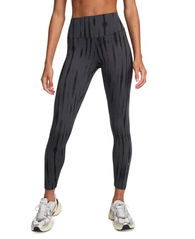 Nike One Women's High-waisted 7/8 Printed Leggings In Anthracite,black
