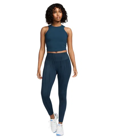 Nike One Women's High-waisted 7/8 Printed Leggings In Armory Navy