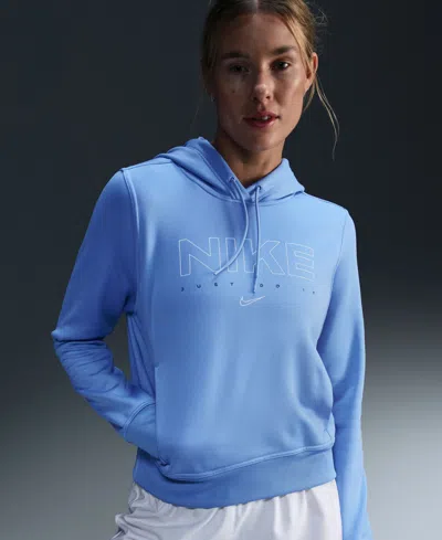 Nike One Women's Therma-fit Pullover Logo Hoodie In Black,whit