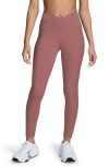 Nike One Wrap High Waisted 7/8 Leggings In Canyon Pink/white