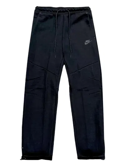 Nike Open-hem Fleece Track Pants In Black